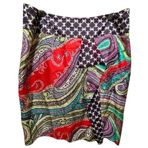 Etcetera 100% Silk Paisley Patchwork Skirt | Size 10
